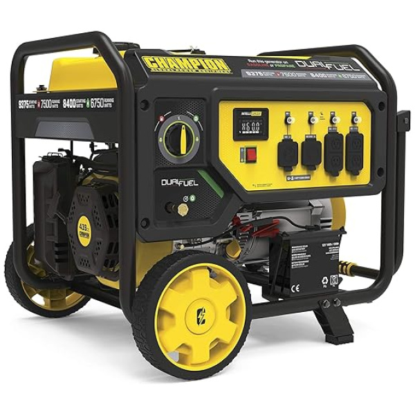 Champion Power Equipment 100891 9375/7500-Watt Dual Fuel Portable Generator, Electric Start