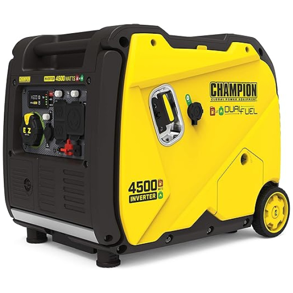 Champion Power Equipment 200988 4500-Watt Dual Fuel RV Ready Portable Inverter Generator, Electric Start