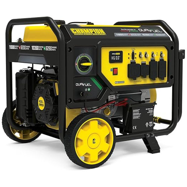 Champion Power Equipment 201194 11,500/9,200-Watt Dual Fuel Portable Generator, Electric Start