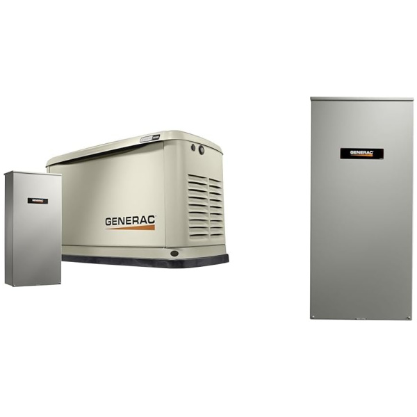 Generac 7043 22kW Air Cooled Guardian Series Home Standby Generator with 200-Amp Transfer Switch & RXSW200A3 200 AMP Smart Transfer Switch