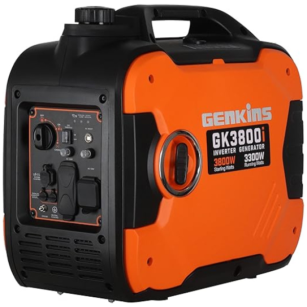 GENKINS 3800 Watt Portable Inverter Generator Ultra Quiet RV Ready Emergency Home Back up Recreation etc Gas Powered EPA Compliant Ship to Puerto Rico