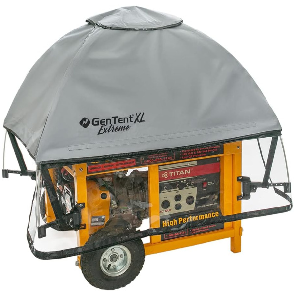 GenTent XL Generator Running Cover - Universal Kit - for Larger Open Frame Generators (Extreme, Grey)