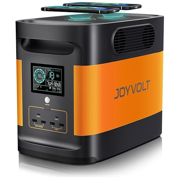 Joyvolt Portable Power Station 1500W, LFP Battery Backup 1228Wh Capacity, Solar Generator Charge 0-80% in 35 Mins, Battery Powered Generator for...