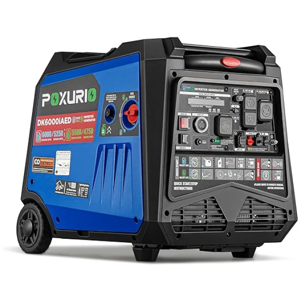 POXURIO 6000 Watt Generator, DK6000iAED Dual Fuel Generator, Gas Propane Inverter Generator Super Quiet, Remote Start/RV Ready/EPA for Outdoor...