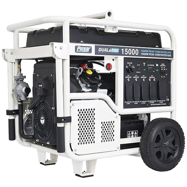 Pulsar 15,000W Dual Fuel Portable Generator with Electric Start