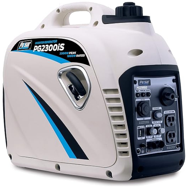 Pulsar PG2300iS 2,300W Portable Super Quiet Gas-Powered Inverter Generator with USB Outlet & Parallel Capability, CARB Compliant