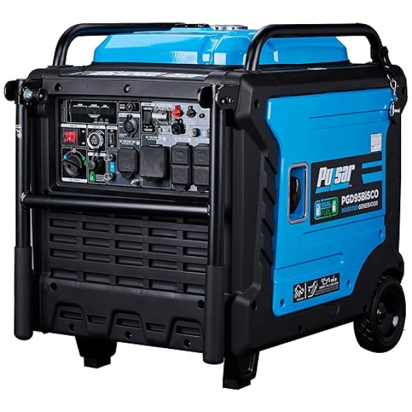 Pulsar PGD95BISCO Super Quite Dual Fuel 9500W Home Use Backup Portable Inverter Generator With Remote Control and electric start (CO, low battery...