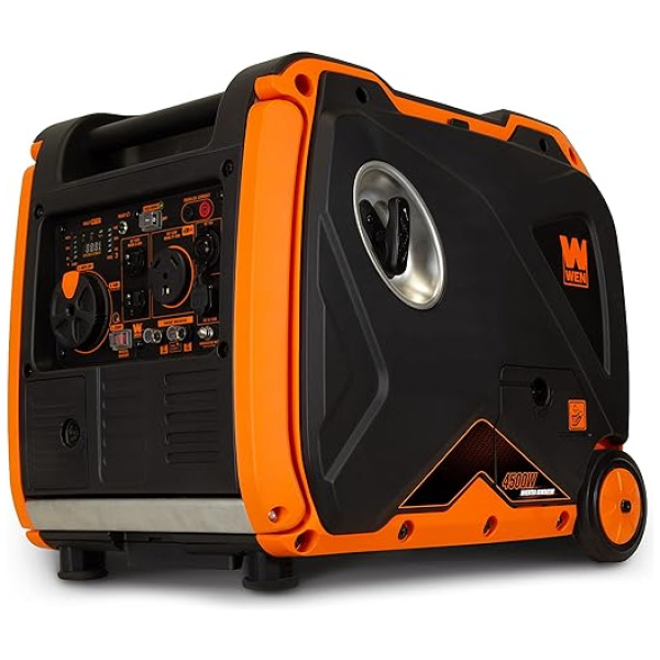 WEN 56455i Super Quiet 4500-Watt RV-Ready Portable Inverter Generator with Fuel Shut-Off and Electric Start Black