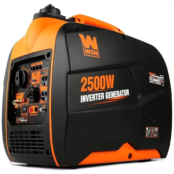 WEN DF250i Super Quiet 2500-Watt Portable Dual Inverter Generator with Fuel Shut-Off, Black